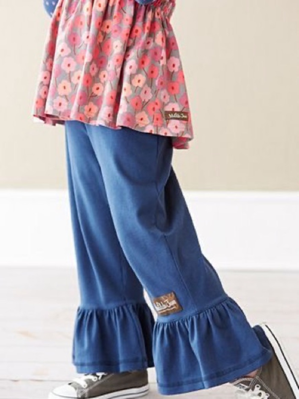 Matilda Jane In Step Big Ruffle Pants Navy Blue Girls Sz 8 💙✨